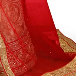 Maroosh Embroidered Thread Work Unstitched Lehenga & Blouse With Dupatta image 3