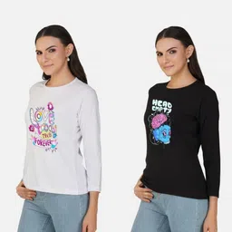 Metronaut Women 2 Printed Bio Finish Applique T-shirt image 2