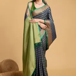 NIWAA Woven Design Zari Art Silk Handloom Patola Saree image 2