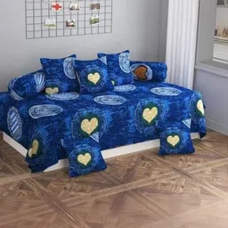Homybees Blue 220 TC Single Bedsheet with Pillow Covers-picture-31