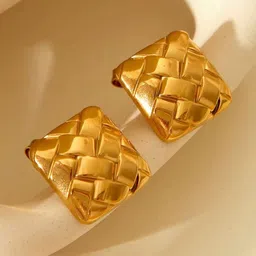 Nitant Square Stainless Steel Studs Earrings image 2