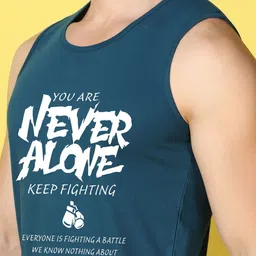 WOOSTRO Pack Of 2 Printed Combed Cotton Gym Vests -VWS26(PLAIN PEACH)(ALONE PEACOCK) image 3