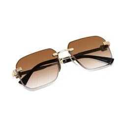 Being Better Unisex Gold Lens & Gold-Toned Rectangle Sunglasses with-picture-23