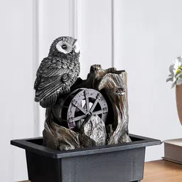 THE ARTMENT Brown & Black Textured Owlspring Table Fountain image 5