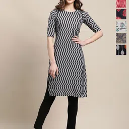 7Threads Women Pack of 6 Printed Regular Straight Kurtas-picture-18