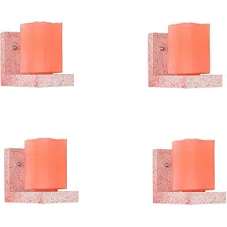 1ST TIME Orange & Peach-Coloured Textured Wood Contemporary Rectangle Shaped Wall Lamp image 5