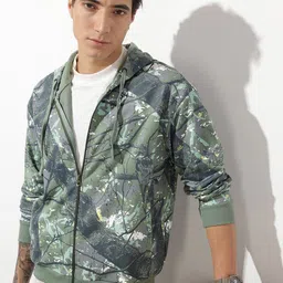 The Roadster Life Co. Relaxed Fit Abstract Printed Hooded Sweatshirt-picture-25