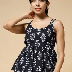 Istyle Can Women Floral Print Scoop Neck Cotton Top-picture-43