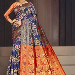 Manthan Creation Woven Design Zari Art Silk Banarasi Saree-picture-32