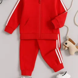 MAYNEISHA Kids Striped Mandarin Collar Sweatshirt With Joggers-picture-13