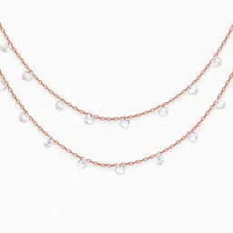 GIVA Sterling Silver Rose Gold-Plated Layered Necklace image 3