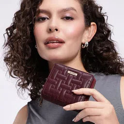 DressBerry Women Quilted Zip Around Wallet-image-0