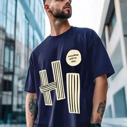 AUSK Men Typography Printed Round Neck Cotton Oversized T-shirt-picture-18