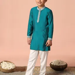 FASHION DREAM Boys Embroidered Mandarin Collar Kurta & Trousers-picture-28