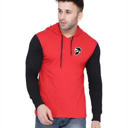 BEYOU FASHION Men Colourblocked Hooded Cotton Slim Fit T-shirt-image-19