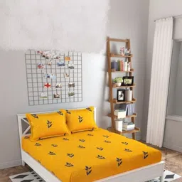 NEW TOWN Multicoloured 210 TC Cotton Fitted Queen Bedsheets With 2 Pillow Covers-image-17