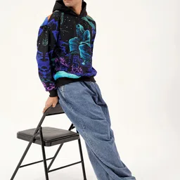 Clazzey Men Printed Hooded Sweatshirt image 3