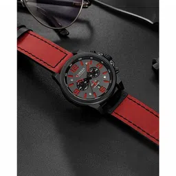 Curren Men Dial & Leather Straps Analogue Multi Function Watch CR-8314_RED image 4