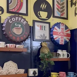 eazy wagon Black & White Espresso Printed Metal Bottle Caps Wall Hangings image 2