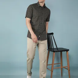 Crimsoune Club Men Classic Slim Fit Floral Opaque Printed Casual Shirt-image-95