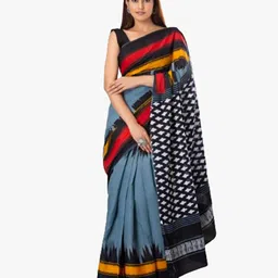 TROPWEAR Pure Cotton Block Print Saree-picture-29