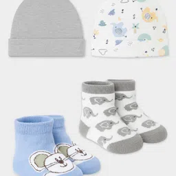 MiArcus Infants Kids Pack Of 2 Printed Beanie Caps-image-6
