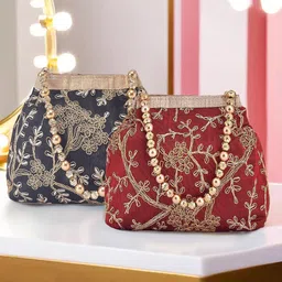 Kuber Industries Set Of 2 Embroidered Potli Clutch-image-90