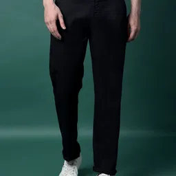 Crimsoune Club Men Solid Straight Fit Mid-Rise Chinos Trousers-picture-23