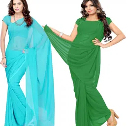 FANCYNINE Poly Georgette Saree image 3
