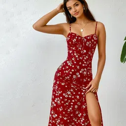 CORSICA Floral Print A-Line Midi Dress image 4