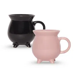 U & U Unique Utilities Black & Pink Solid Ceramic Glossy Mugs Set of Cups and Mugs-picture-19