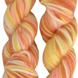 ganga Motu Thick Chunky Hand Knitting Yarn (Multi Citrus) (Hanks-200 grams)-picture-22