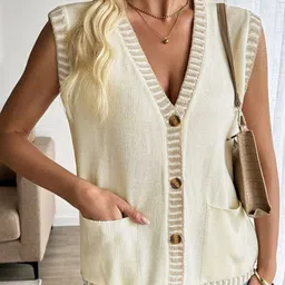 LULU & SKY Women Striped Ribbed Sweater Vest-picture-37