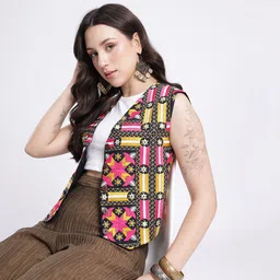 fusion by glitchez Floral Tailored Jacket with Embroidered-picture-36