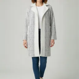 Hallinton Women Regular Fit Notched Lapel Longline Front-Open Overcoat-picture-27