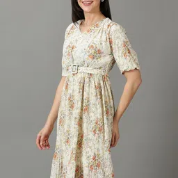 SHOWOFFFF Floral Print Chiffon Fit & Flare Dress image 5