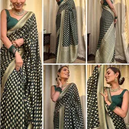 SP TEXTILE CLOTHES Woven Design Zari Art Silk Handloom Banarasi Saree-picture-14