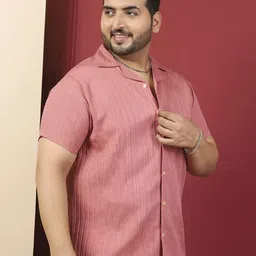 bigbanana Plus Size Vertical Striped Short Sleeves Pure Cotton Shirt image 2