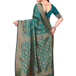 KANOODA Ethnic Motifs Woven Design Zari Banarasi Saree image 2