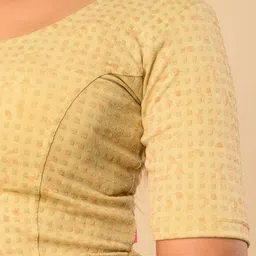 Bindigasm's Advi Embellished Round Neck Saree Blouse image 2