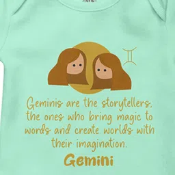 THE PRINT PLATTER Kids Infants Gemini Printed Envelope Neck Bio Wash Cotton Bodysuit image 2