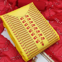 SAINOOR Embroidered Semi-Stitched Dress Material-picture-4