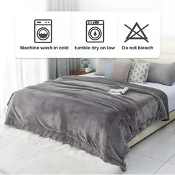 bsb home Silver Toned & Grey Heavy Winter Single Bed Blanket image 4