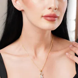 DressBerry Gold-Plated Gold-Toned & White Brass Necklace image 4