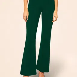 Dream Beauty Fashion Women Bootcut Mid-Rise Pleated Regular Trousers-image-81