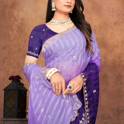 VASTRAHUT Woven Design Embroidered Saree image 4