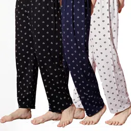 FIT N FAME Women Pack Of 3 Cotton Printed Pyjamas-image-51