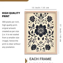 Kotart Brown & Black 2 Pieces Floral Wooden Wall Arts image 4