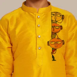 DEVOILER Boys Ethnic Motifs Printed Mandarin Collar Straight Kurta image 2