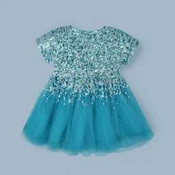 Cherry Crumble Embellished Net Fit & Flare Dress image 3